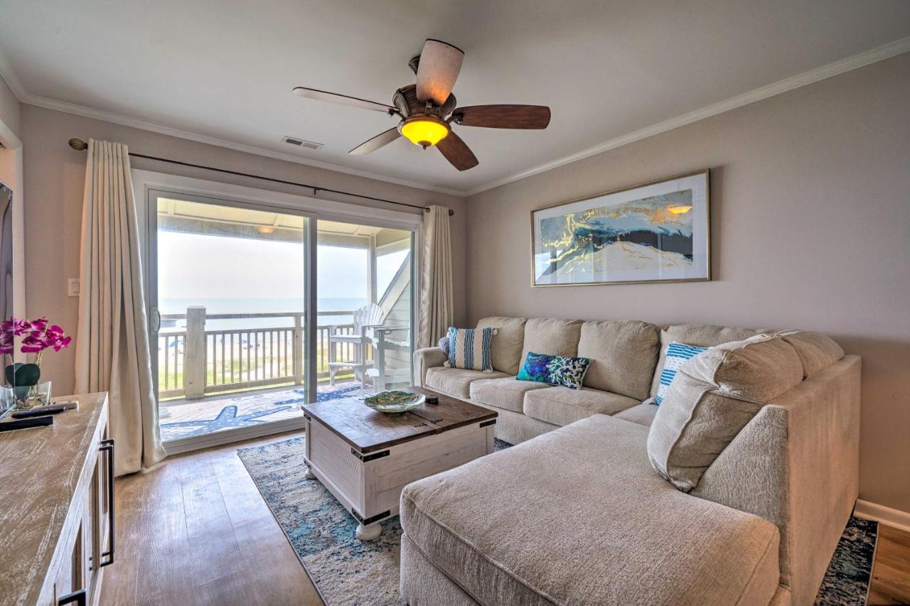 Beachfront Condo With Unobstructed Ocean Views! Oak Island Exteriér fotografie