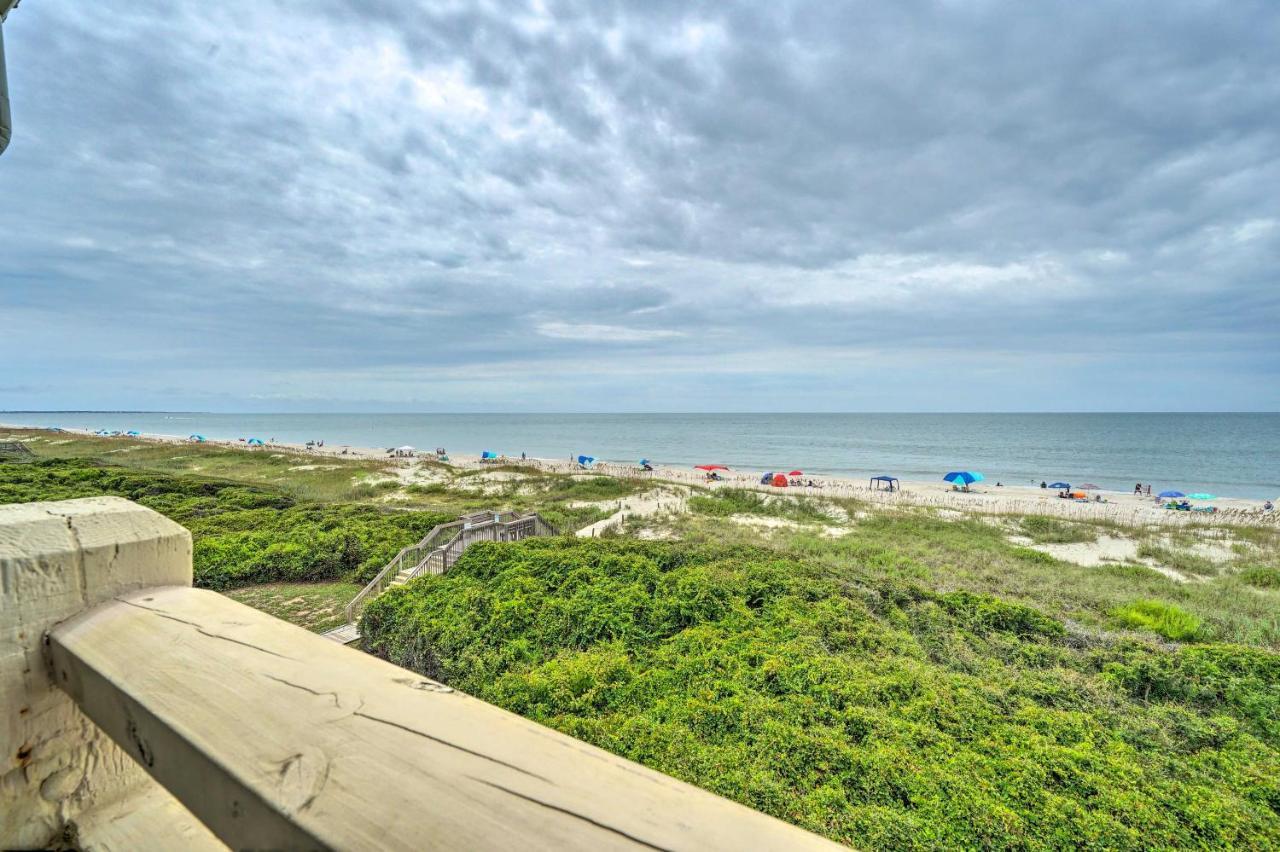 Beachfront Condo With Unobstructed Ocean Views! Oak Island Exteriér fotografie