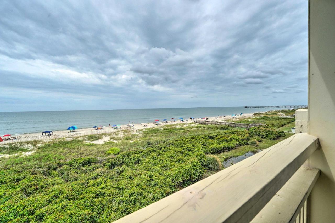 Beachfront Condo With Unobstructed Ocean Views! Oak Island Exteriér fotografie