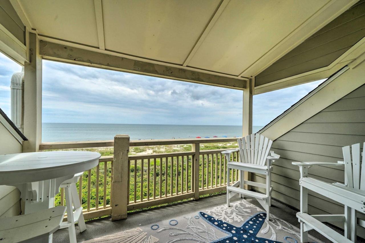 Beachfront Condo With Unobstructed Ocean Views! Oak Island Exteriér fotografie